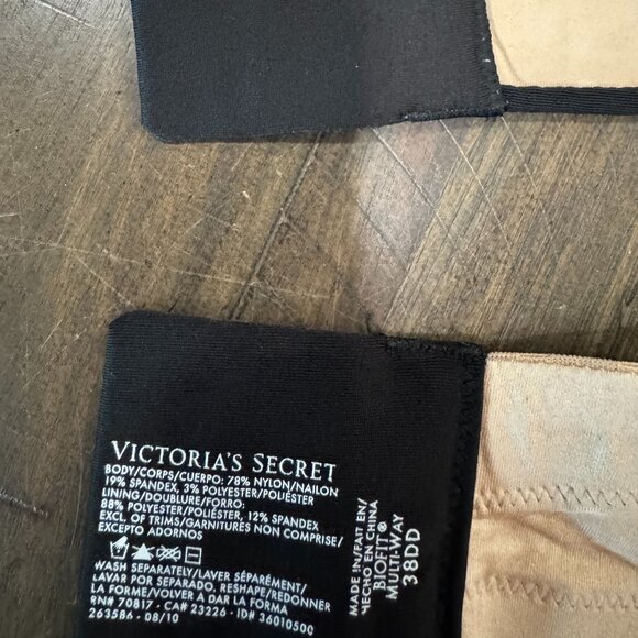 VS BioFit Lot: 2 Push-Up Multiway Bras 36DD 38DD Black Lace & Smooth - Picture 2 of 7